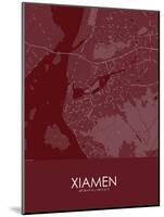 Xiamen, China Red Map-null-Mounted Poster