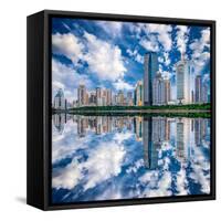 Xiamen, China Skyline on Yundang Lake-Sean Pavone-Framed Stretched Canvas