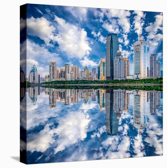 Xiamen, China Skyline on Yundang Lake-Sean Pavone-Stretched Canvas