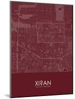 Xian, China Red Map-null-Mounted Poster