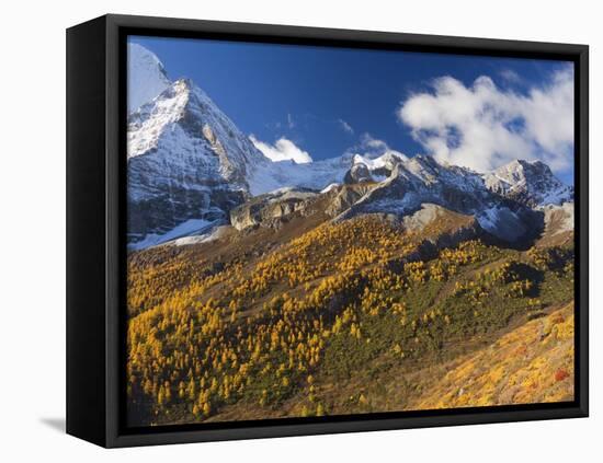 Xiannairi Mountain, Yading Nature Reserve, Sichuan Province, China-Jochen Schlenker-Framed Stretched Canvas