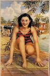 Fun by the Pool-Xie Zhiguang-Framed Stretched Canvas