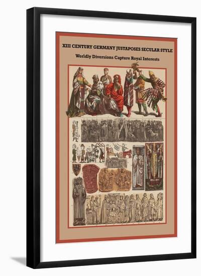 Xii Century, Germany Secular Style - Diversions Capture Royal Interests-Friedrich Hottenroth-Framed Art Print