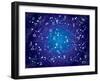 XII Constellations of Zodiac (Ultraviolet Blueprint Version)-Green Ocean-Framed Art Print