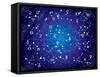 XII Constellations of Zodiac (Ultraviolet Blueprint Version)-Green Ocean-Framed Stretched Canvas