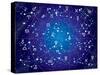 XII Constellations of Zodiac (Ultraviolet Blueprint Version)-Green Ocean-Stretched Canvas