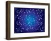 XII Constellations of Zodiac (Ultraviolet Blueprint Version)-Green Ocean-Framed Art Print