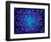 XII Constellations of Zodiac (Ultraviolet Blueprint Version)-Green Ocean-Framed Art Print