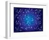 XII Constellations of Zodiac (Ultraviolet Blueprint Version)-Green Ocean-Framed Art Print