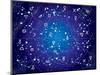 XII Constellations of Zodiac (Ultraviolet Blueprint Version)-Green Ocean-Mounted Art Print