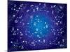 XII Constellations of Zodiac (Ultraviolet Blueprint Version)-Green Ocean-Mounted Art Print