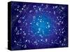 XII Constellations of Zodiac (Ultraviolet Blueprint Version)-Green Ocean-Stretched Canvas