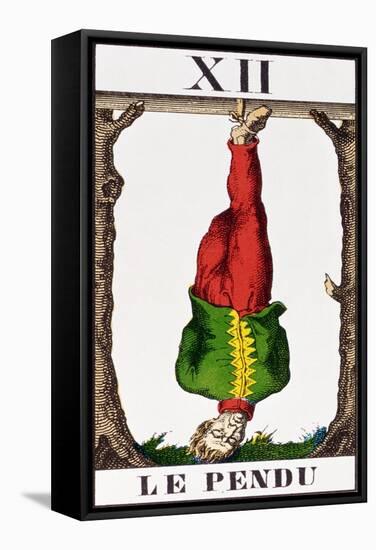 Xii the Hanged Man, Seven Tarot Cards from Different Packs-null-Framed Stretched Canvas
