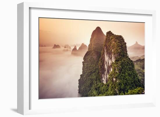 Xingping, Guilin, China Karst Mountains Landscape.-Sean Pavone-Framed Photographic Print