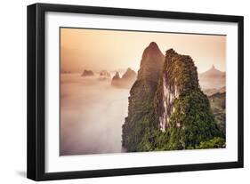 Xingping, Guilin, China Karst Mountains Landscape.-Sean Pavone-Framed Photographic Print