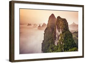 Xingping, Guilin, China Karst Mountains Landscape.-Sean Pavone-Framed Photographic Print