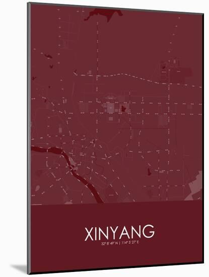 Xinyang, China Red Map-null-Mounted Poster