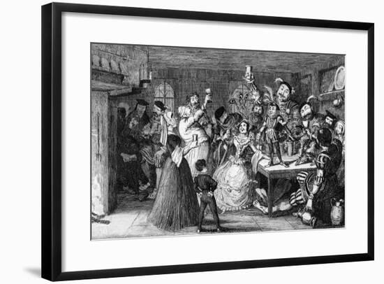 Xit, Now Sir Narcissus Le Grand, Entertaining His Friends on His Wedding Day, 1840-George Cruikshank-Framed Giclee Print