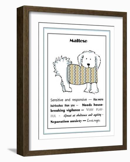 XL Maltese-Jennifer Zsolt-Framed Giclee Print