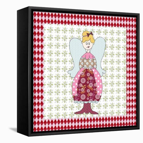 Xmas Angel-Effie Zafiropoulou-Framed Stretched Canvas