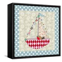 Xmas Boat-Effie Zafiropoulou-Framed Stretched Canvas