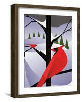 Xmas Cardinals-Marie Sansone-Framed Giclee Print