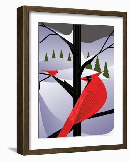 Xmas Cardinals-Marie Sansone-Framed Giclee Print