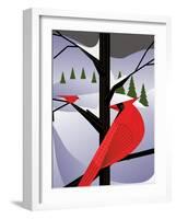 Xmas Cardinals-Marie Sansone-Framed Giclee Print