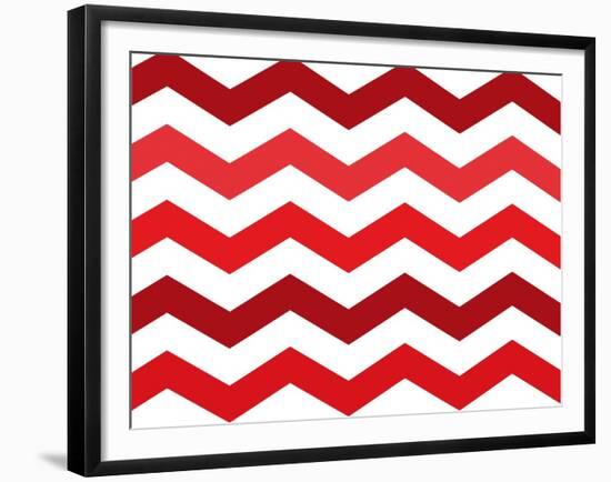 Xmas Chevron 2-Color Bakery-Framed Giclee Print