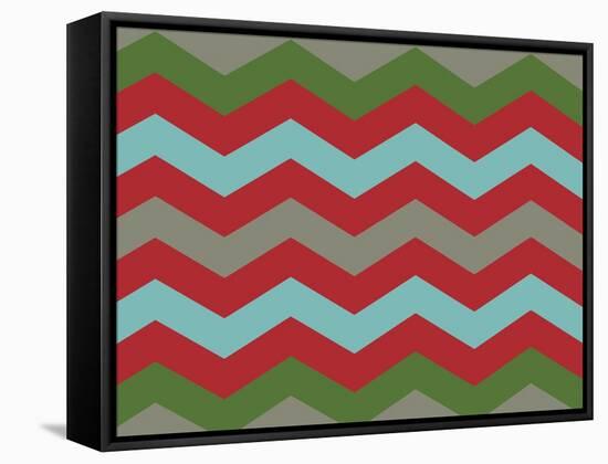 Xmas Chevron 7-Color Bakery-Framed Stretched Canvas