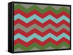Xmas Chevron 7-Color Bakery-Framed Stretched Canvas