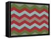 Xmas Chevron 7-Color Bakery-Framed Stretched Canvas