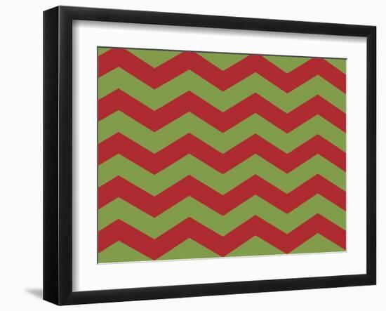 Xmas Chevron 9-Color Bakery-Framed Giclee Print