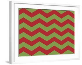 Xmas Chevron 9-Color Bakery-Framed Giclee Print