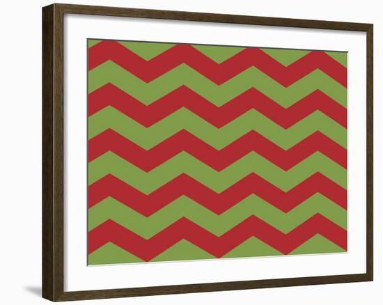 Xmas Chevron 9-Color Bakery-Framed Giclee Print