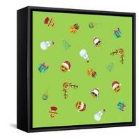 Xmas Emojis Mini Scramble-Ali Lynne-Framed Stretched Canvas