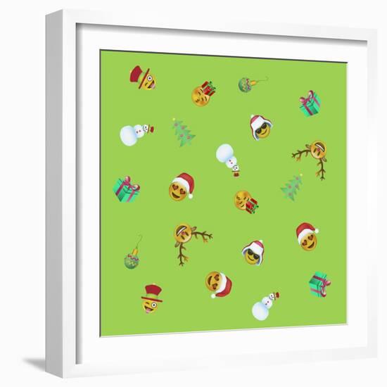 Xmas Emojis Mini Scramble-Ali Lynne-Framed Giclee Print