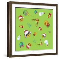 Xmas Emojis Scramble-Ali Lynne-Framed Giclee Print