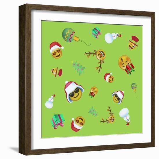 Xmas Emojis Scramble-Ali Lynne-Framed Giclee Print