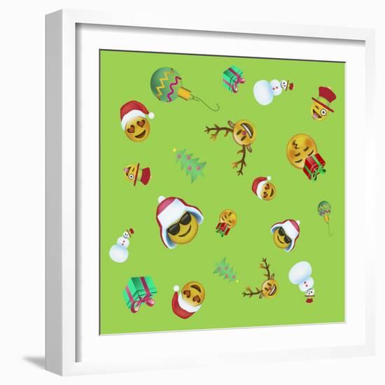 Xmas Emojis Scramble-Ali Lynne-Framed Giclee Print