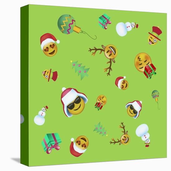 Xmas Emojis Scramble-Ali Lynne-Stretched Canvas