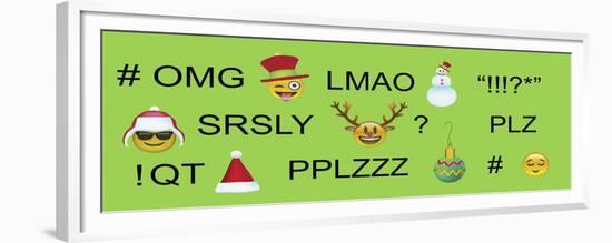 Xmas Emojis Text 2-Ali Lynne-Framed Giclee Print