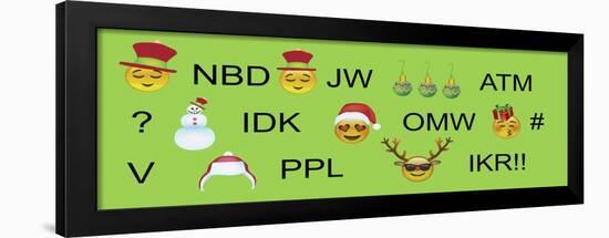 Xmas Emojis Text 3-Ali Lynne-Framed Giclee Print