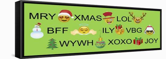 Xmas Emojis Text-Ali Lynne-Framed Stretched Canvas