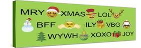 Xmas Emojis Text-Ali Lynne-Stretched Canvas