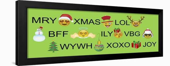 Xmas Emojis Text-Ali Lynne-Framed Premium Giclee Print