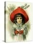 Xmas Girl with Snowballs-Vintage Apple Collection-Stretched Canvas