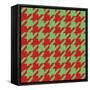 Xmas Houndstooth-Color Bakery-Framed Stretched Canvas