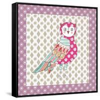 Xmas Owl-Effie Zafiropoulou-Framed Stretched Canvas