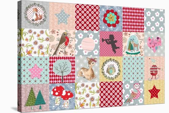 Xmas Patchwork-Effie Zafiropoulou-Stretched Canvas